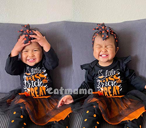 MOMMY'S NEW MAN Newborn Baby Girl 3PC Halloween Cute Long Sleeve Tutu Skirt Outfit Set (3-6 Months)