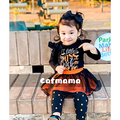 MOMMY'S NEW MAN Newborn Baby Girl 3PC Halloween Cute Long Sleeve Tutu Skirt Outfit Set (3-6 Months)