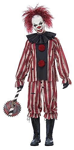 Men's Nightmare Clown Costume Large Red