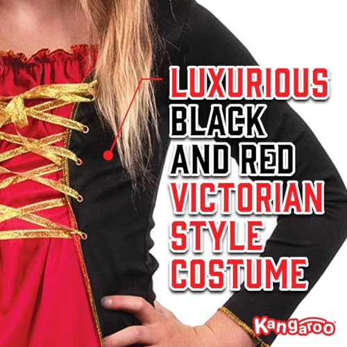 Kangaroo Victorian Kids Vampire Costume – Vampire Costume for Girls – Small-Sized Kids Vampire Costume Halloween Dress up – Royal Girls’ Vampire Costume for Cosplay Dress up Medium 8-10