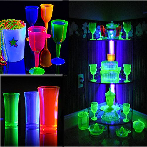 LECIEL UV LED Black Light Fixtures, 6W Portable Blacklight Lamp for Halloween and Blacklight Parties, UV Poster, UV Art, Ultraviolet Curing, or Stain Detector …