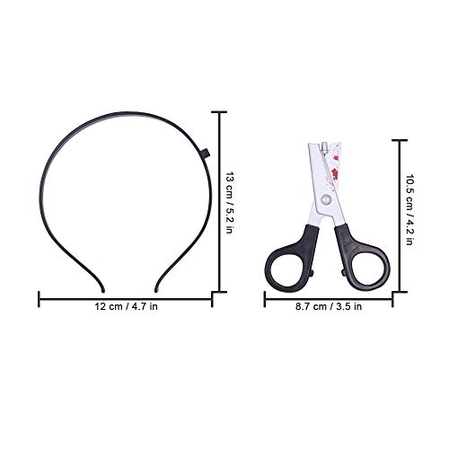 Rotumaty Scary Costume Accessories Bloody Headband (Bloody Knife/Syringe/Scissors) Funny Headwear Through Head Toys for Halloween (Scissors)