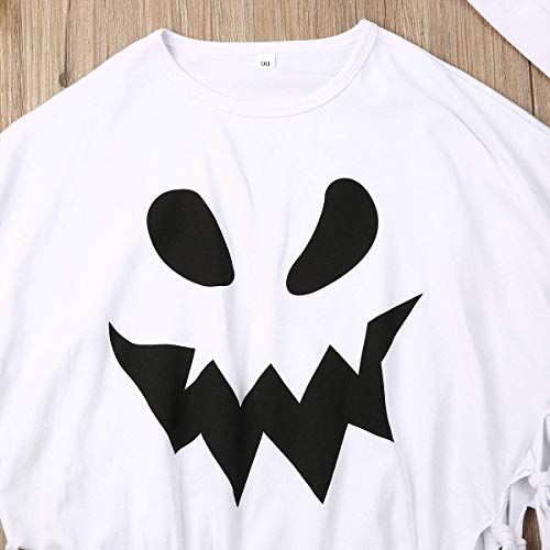 Toddler Kids Baby Girl Boy Halloween Costume Ghost Hooded Poncho Cloak Cape Hat Cosplay Clothes (4-5T, White Cloak with hat)