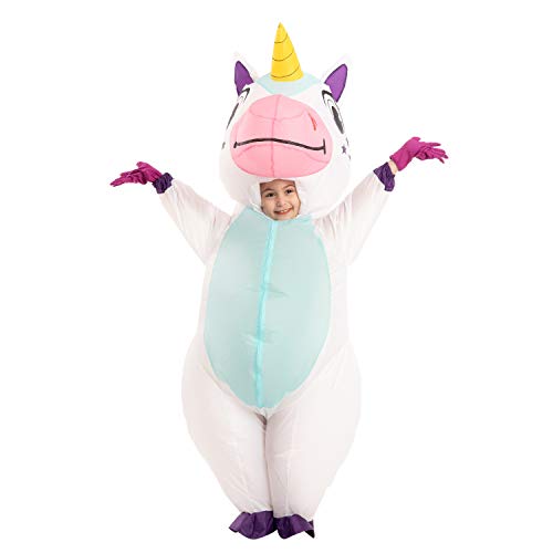 Spooktacular Creations Inflatable Halloween Costume Full Body Unicorn Inflatable Costume - Child Unisex S (White, Child (4-6))