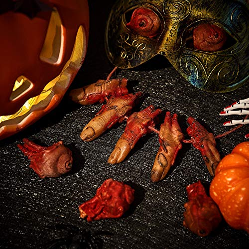 15 Pieces Halloween Broken Fake Body Parts Decoration Scary Fake Fingers Eyeballs Horror Props Halloween Haunted Room Vampire Zombie Horror Party Favors