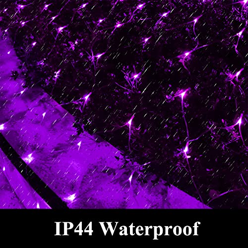 Vicila LED Net Light Halloween Decor Mesh Lights, Tree Warp Fairy Lights Outdoor Hanging String Light for Home, Bedroom, Christmas, Garden, Walkway, Bushes Decor-9.8ft x 6.6ft(Purple)
