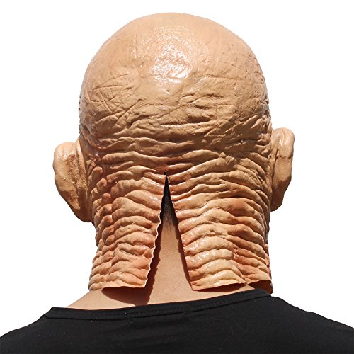 PartyHop - Old Man Mask - Realistic Halloween Latex Human Wrinkle Face Mask