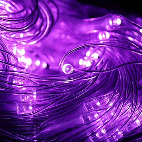 Vicila LED Net Light Halloween Decor Mesh Lights, Tree Warp Fairy Lights Outdoor Hanging String Light for Home, Bedroom, Christmas, Garden, Walkway, Bushes Decor-9.8ft x 6.6ft(Purple)