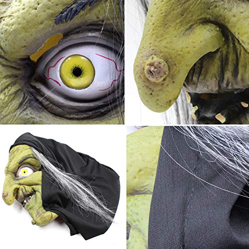 PartyHop - Old Woman Witch Mask - Halloween Scary Horror Cosplay Costume