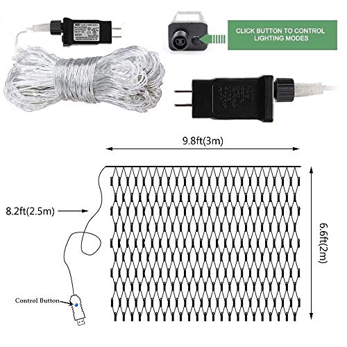 Vicila LED Net Light Halloween Decor Mesh Lights, Tree Warp Fairy Lights Outdoor Hanging String Light for Home, Bedroom, Christmas, Garden, Walkway, Bushes Decor-9.8ft x 6.6ft(Purple)