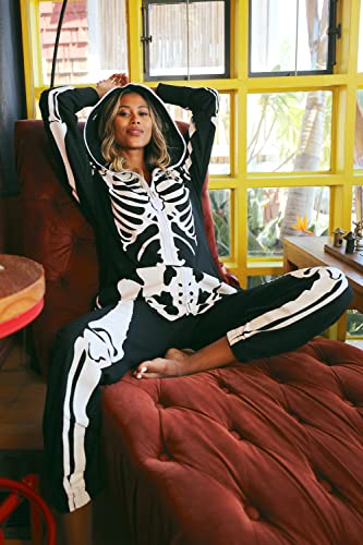 Tipsy Elves Women's Halloween Costume Skeleton Jumpsuit Size Large