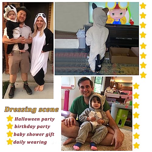 TONWHAR Unisex Baby Animal Halloween Costume Kid's and Toddler's Autumn Winter Outfits Jumpsuit(6-12 Months/Height:26"-29",Dark Gray Cat)