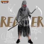 Grim Reaper Halloween Costume with Glowing Red Eyes
