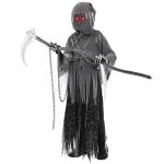 Grim Reaper Halloween Costume with Glowing Red Eyes