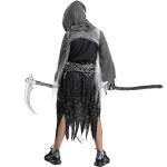Grim Reaper Halloween Costume with Glowing Red Eyes