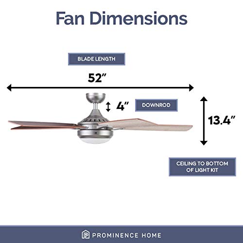 Smart 52" Ceiling Fan with Light & Remote
