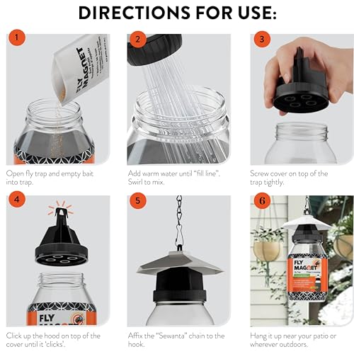 Outdoor Fly Trap 2-Pack with Dissolvable Non-Toxic Bait