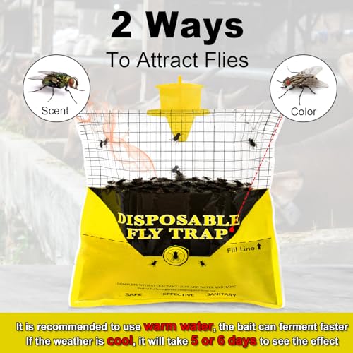 Outdoor Hanging Fly Traps with Natural Pre-Baited Design