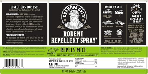 Grandpa Gus Rodent Repellent Spray, Peppermint & Cinnamon