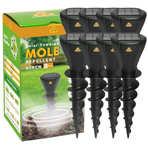 8 Pack Solar Powered Ultrasonic Pest Repellent Stakes