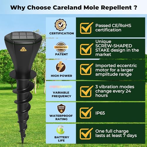 8 Pack Solar Powered Ultrasonic Pest Repellent Stakes