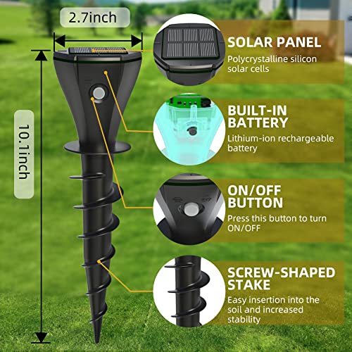 8 Pack Solar Powered Ultrasonic Pest Repellent Stakes