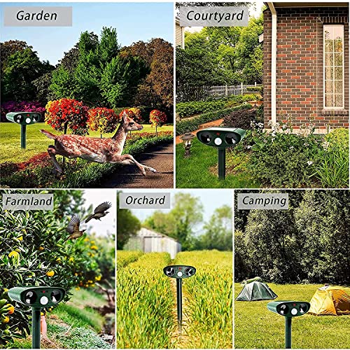 2 Pack Solar Ultrasonic Pest Repellers with Motion Sensor