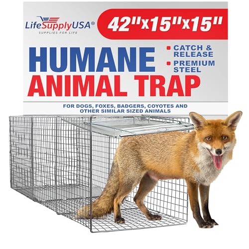 Large Live Animal Cage Trap for Foxes & Raccoons