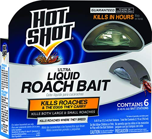 Hot Shot Liquid Roach Bait, 6-Count, Powerful Killer