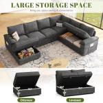 108-Inch U-Shaped Sleeper Sofa with Storage
