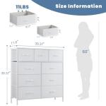 DUMOS 9-Drawer Bedroom Storage Organizer with Metal Frame