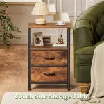 Set of 2 Rustic Nightstands with Drawers