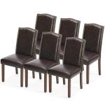 DUMOS Set of 6 Modern PU Leather Dining Chairs