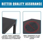 5-Piece Black Glass Dining Table Set