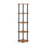 Furinno TURN-N-TUBE 5-Tier Corner Shelf - Light Cherry