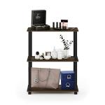 Furinno 3-Tier Corner Storage Shelves - Walnut