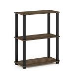 Furinno 3-Tier Corner Storage Shelves - Walnut
