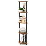 Furinno TURN-N-TUBE 5-Tier Corner Shelf - Light Cherry