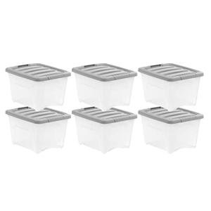 Amazon Basics Stackable Plastic Storage Containers - 6 Pack