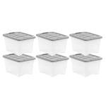 Amazon Basics Stackable Plastic Storage Containers - 6 Pack