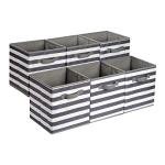 Collapsible Fabric Storage Bins with Handles, 6-Pack