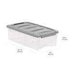 Stackable Clear Plastic Storage Bins, Set of 10
