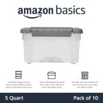Stackable Clear Plastic Storage Bins, Set of 10