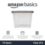 Amazon Basics Stackable Plastic Storage Containers - 6 Pack