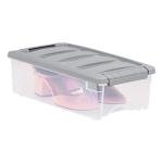 Stackable Clear Plastic Storage Bins, Set of 10