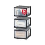 IRIS USA 3-Pack Stackable Plastic Drawer Organizers