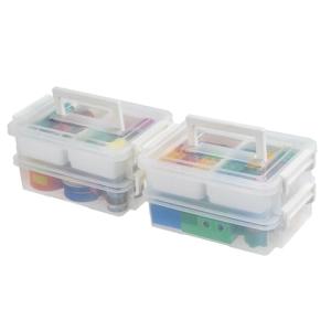 IRIS USA 1 Qt Plastic Storage Bins, 2 Pack