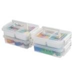 IRIS USA 1 Qt Plastic Storage Bins, 2 Pack