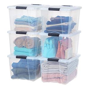 IRIS USA 40 QT Clear Plastic Storage Box 6-Pack