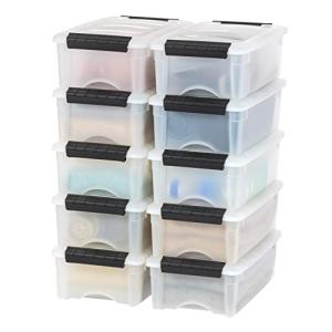 IRIS USA 6 Qt Stackable Storage Bins, 10 Pack